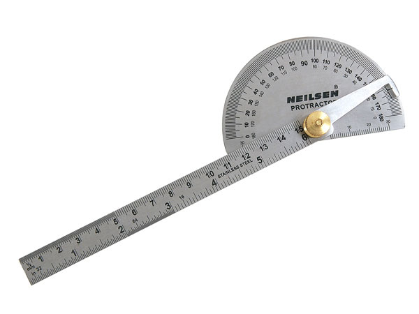 Stainless Steel Rule and Protractor