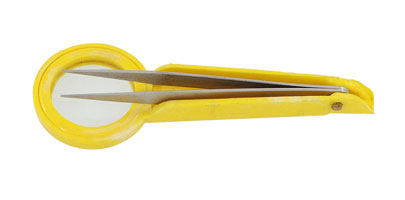 Tweezers with Magnifying Lens