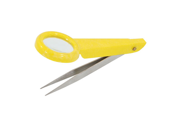 Tweezers with Magnifying Lens