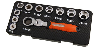 Flexi-Head Ratchet Spanner Insert Set