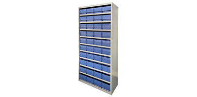 Storage Cabinet with Plastic Bins