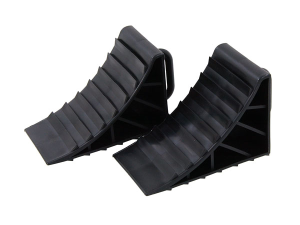 2 Black Plastic Wheel Chocks