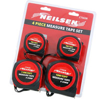 4pc Tape Measure Set - 3 / 5 / 7.5 / 10M